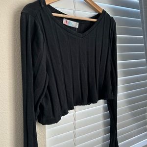 Free People Ty Set top only in black size L